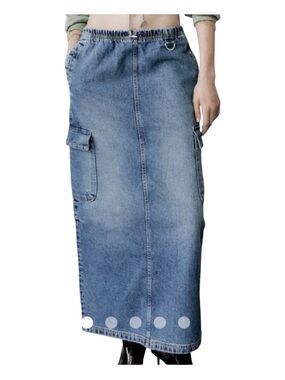 ZARA denim cargo maxi skirt.